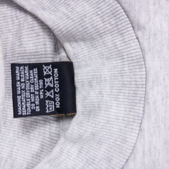 Vintage Oklahoma Football Single Stitch Mockneck L USA Made 90s Gray Tee - Picture 9 of 9